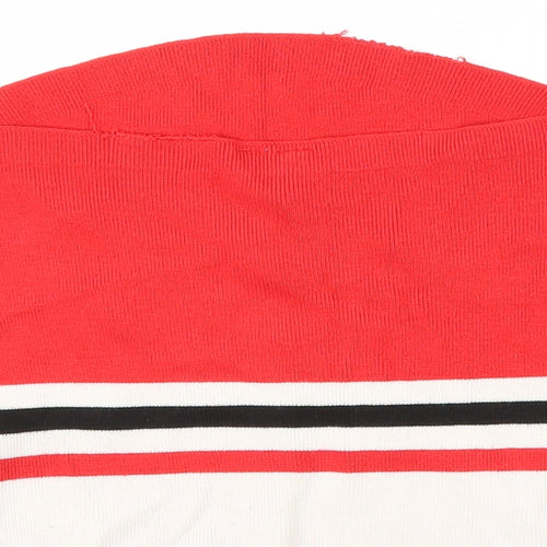 H&M Girls Red Striped  Pullover Jumper Size M  - Cropped