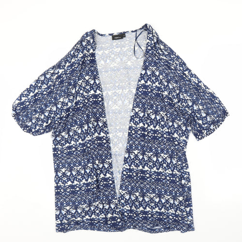 NEXT Womens Blue Geometric  Cardigan Jumper Size 10