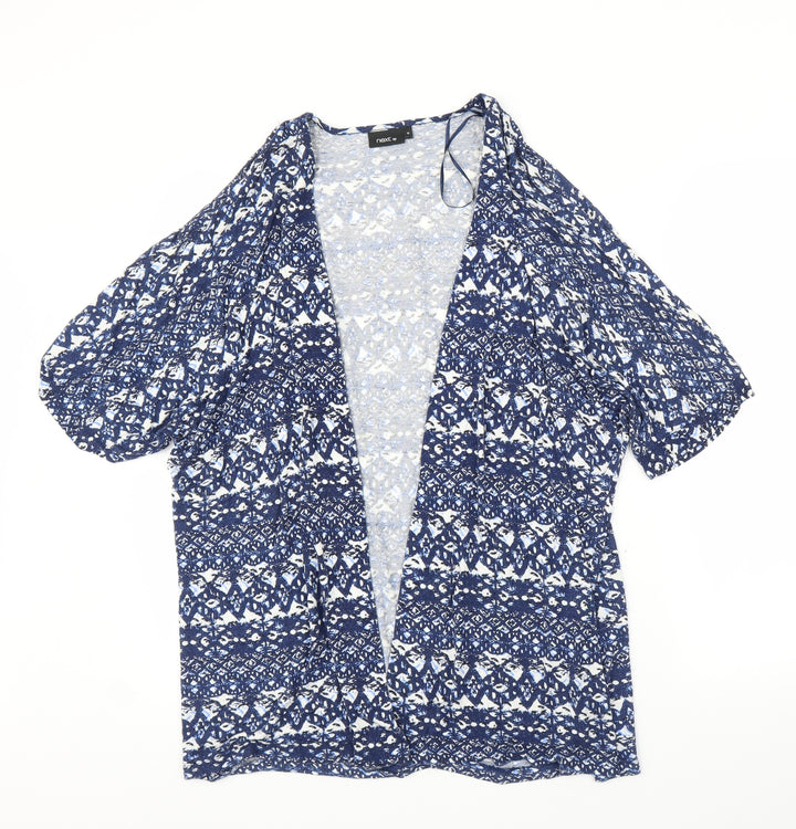 NEXT Womens Blue Geometric Cardigan Jumper Size 10