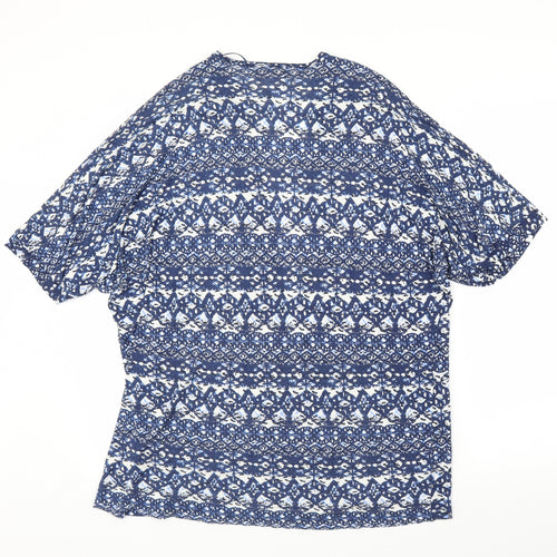 NEXT Womens Blue Geometric  Cardigan Jumper Size 10