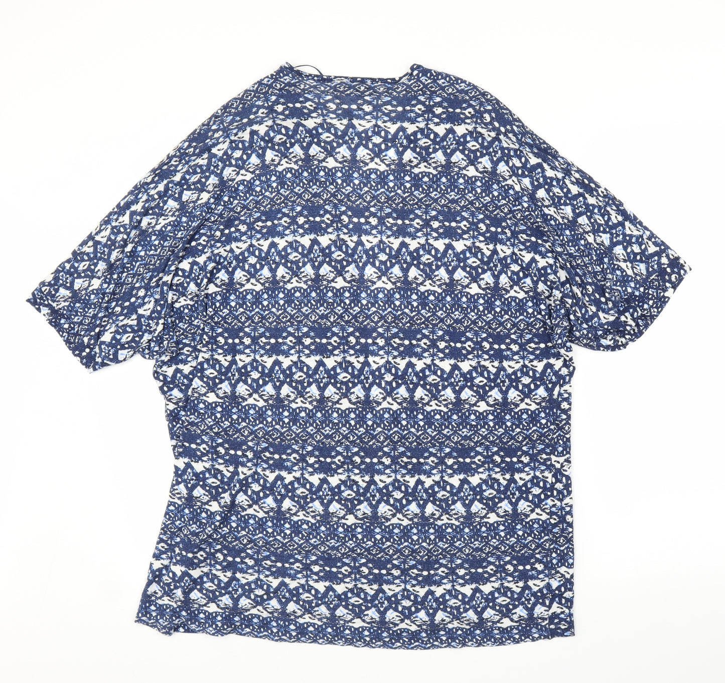 NEXT Womens Blue Geometric  Cardigan Jumper Size 10