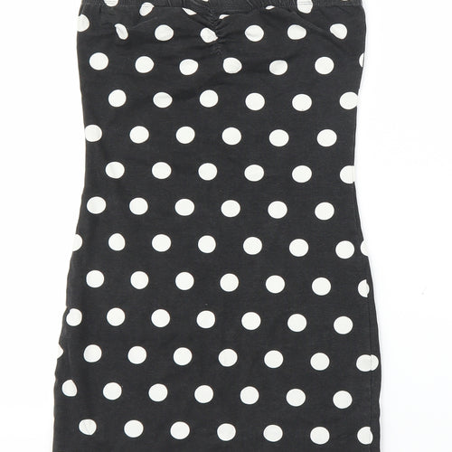 Primark Womens Black Polka Dot  Tunic Blouse Size 10