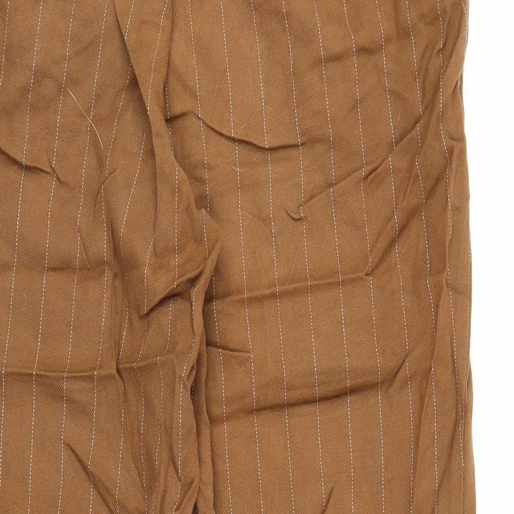 Pull and Bear Womens Brown Striped  Bloomer Trousers Size S L23 in