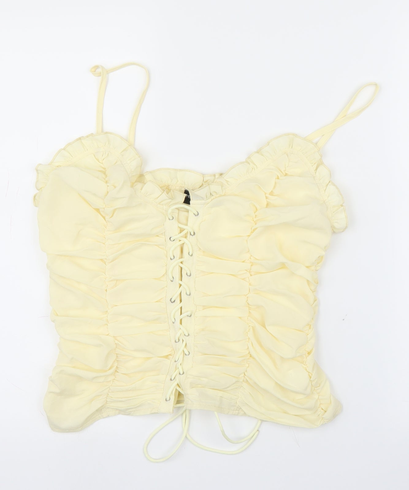 PRETTYLITTLETHING Womens Yellow   Camisole Blouse Size 14