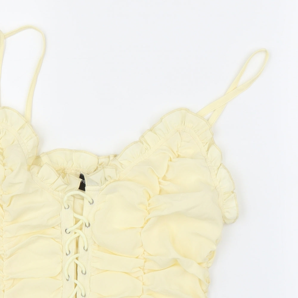 PRETTYLITTLETHING Womens Yellow   Camisole Blouse Size 14