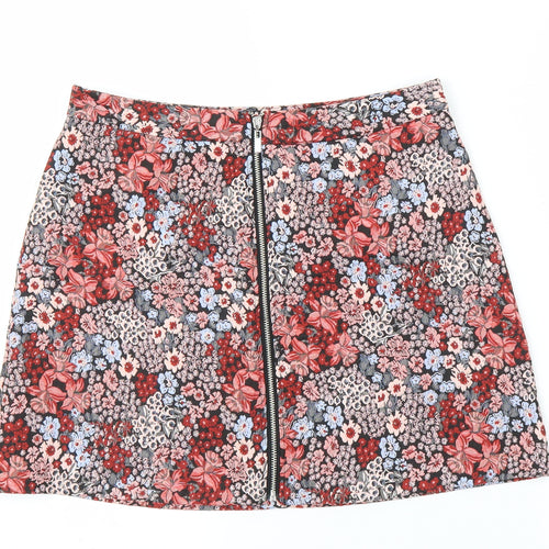 Primark Womens Pink Floral  A-Line Skirt Size 12