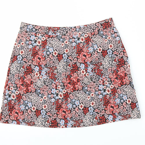 Primark Womens Pink Floral  A-Line Skirt Size 12