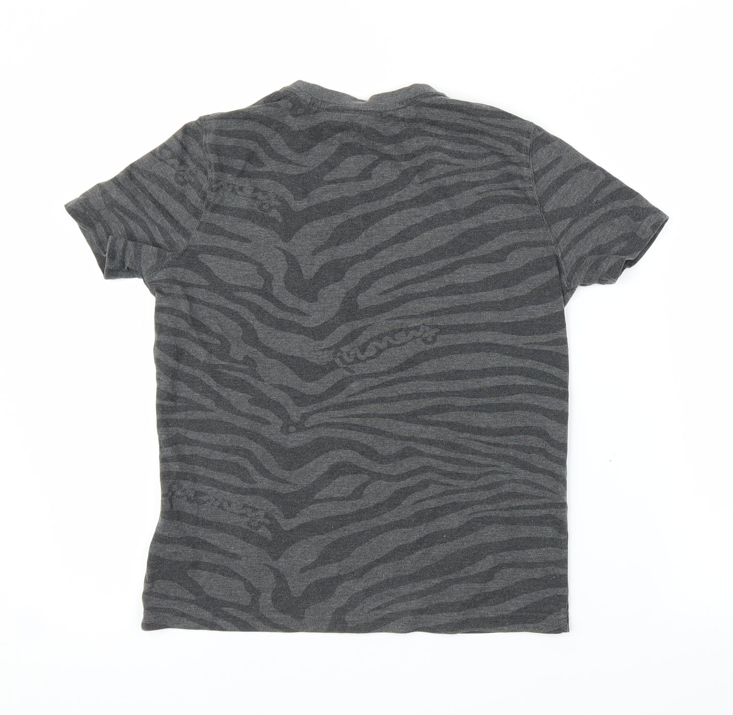monkey Boys Grey Animal Print  Basic T-Shirt Size 9-10 Years  - Zebra print