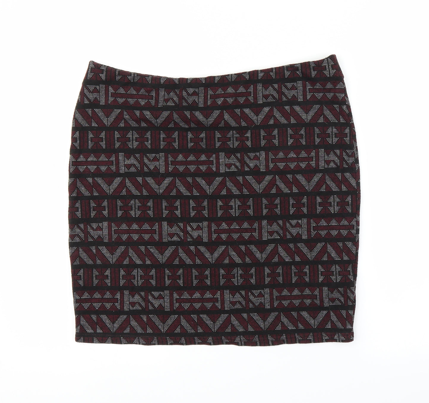 New Look Womens Purple Geometric  Bandage Skirt Size 18