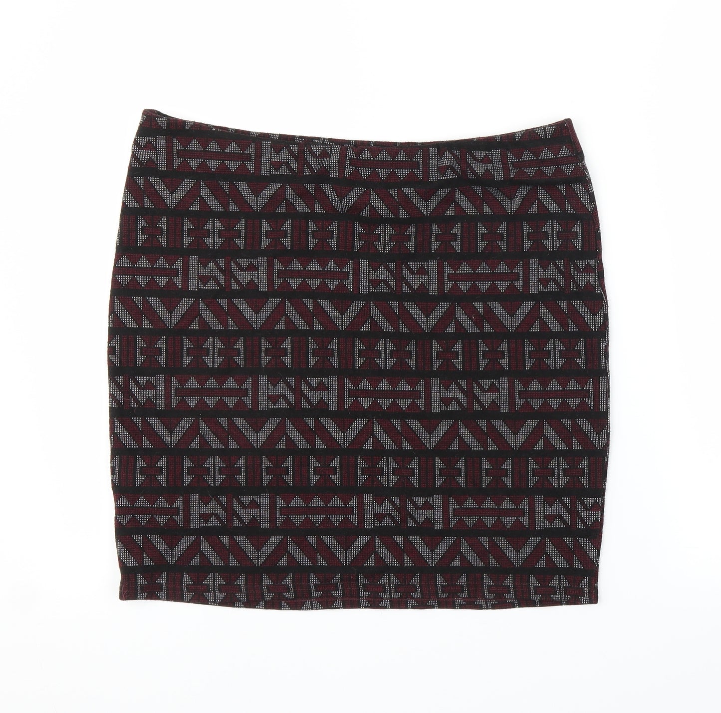 New Look Womens Purple Geometric  Bandage Skirt Size 18