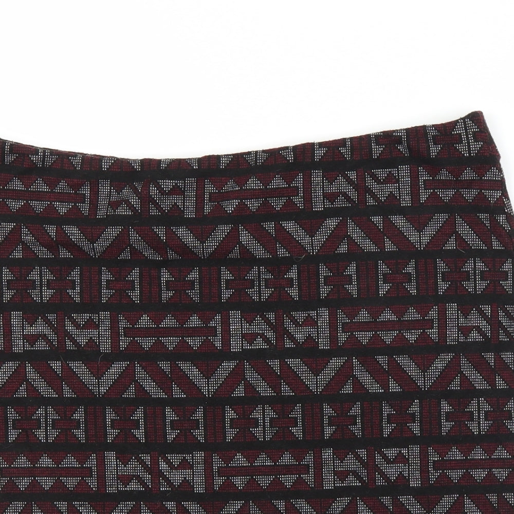 New Look Womens Purple Geometric  Bandage Skirt Size 18
