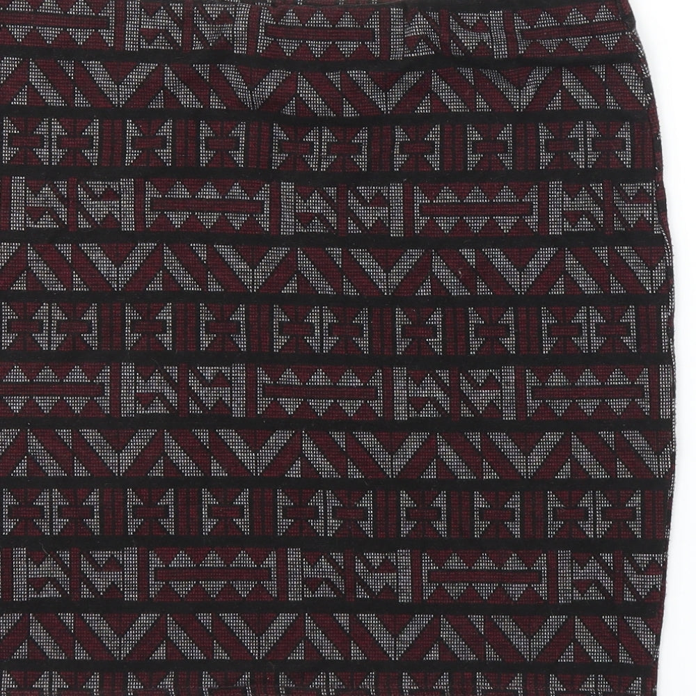 New Look Womens Purple Geometric  Bandage Skirt Size 18