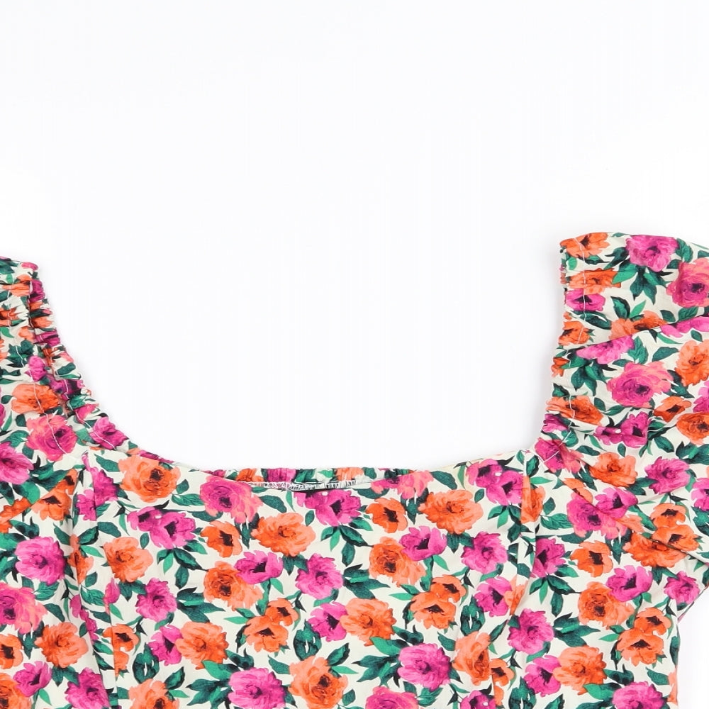 Dorothy Perkins Womens Multicoloured Floral  Basic T-Shirt Size 12