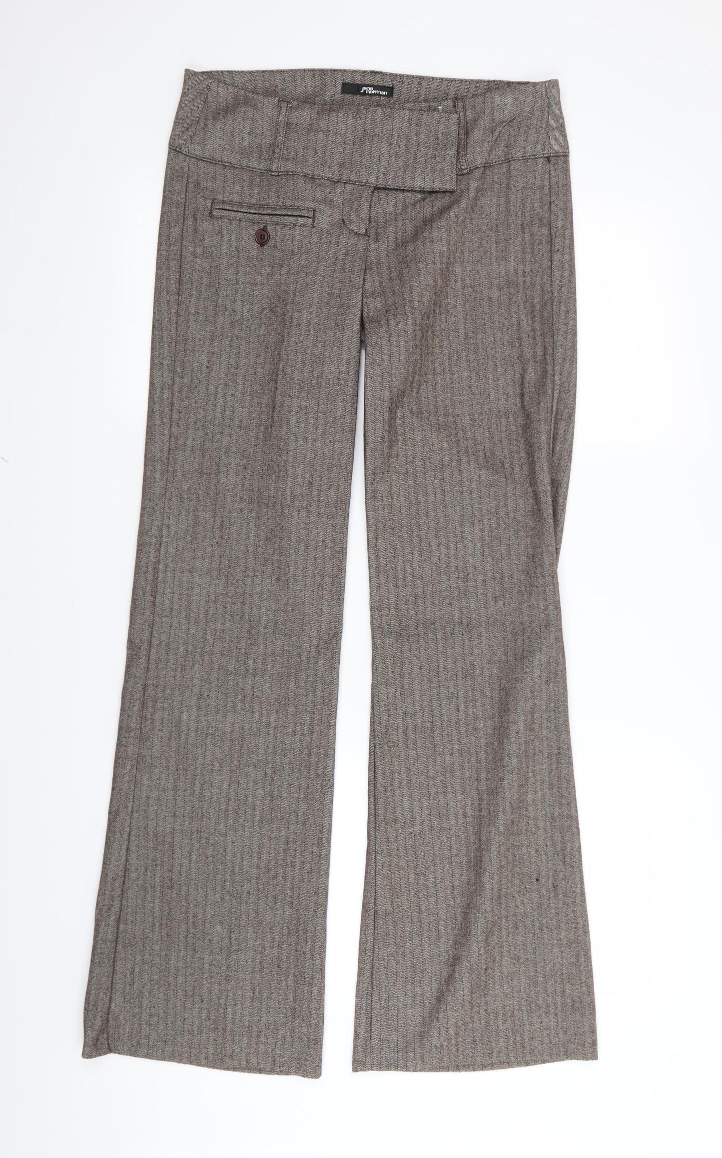 Jane Norman Womens Brown   Trousers  Size 10 L32 in