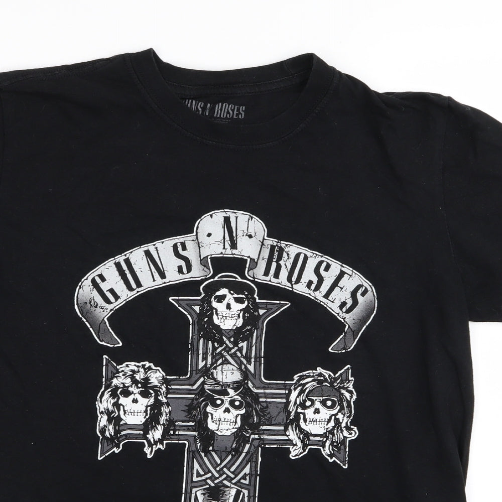 guns n rocks Mens Black    T-Shirt Size M