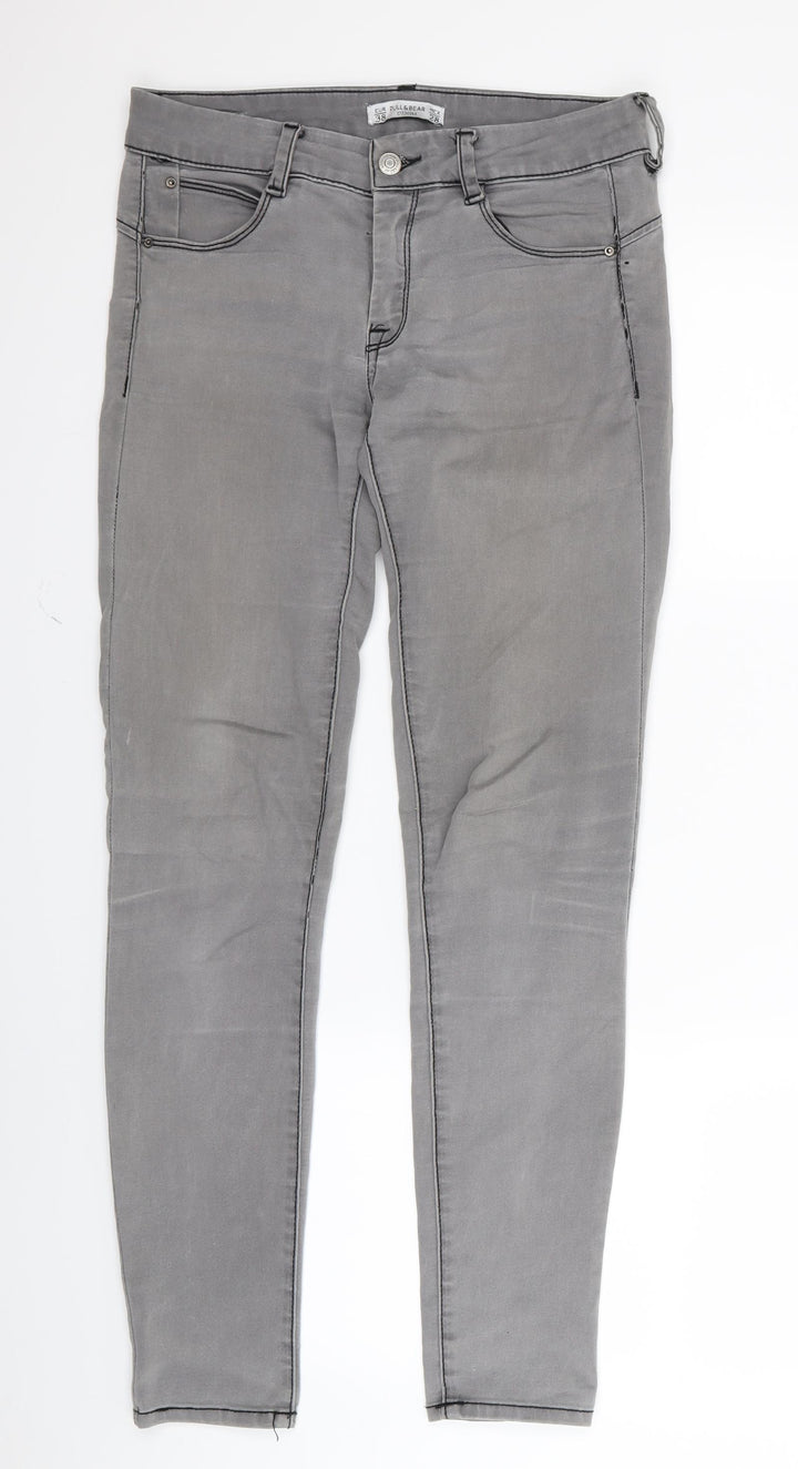 PULL AND BEAR Womens Grey   Skinny Jeans Size 28 in L31 in