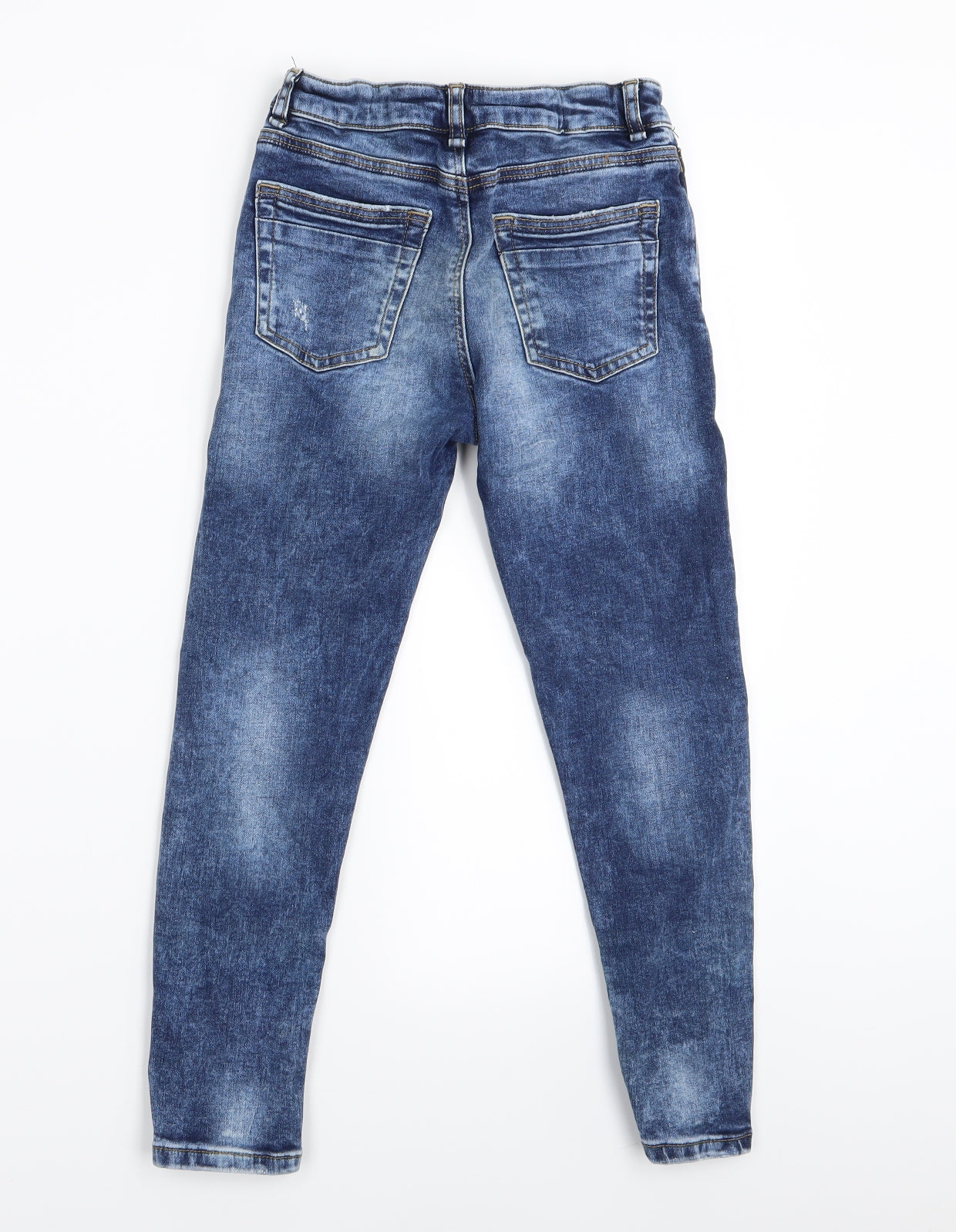 Asda George Boys Blue   Skinny Jeans Size 7-8 Years - RIPPED JEANS