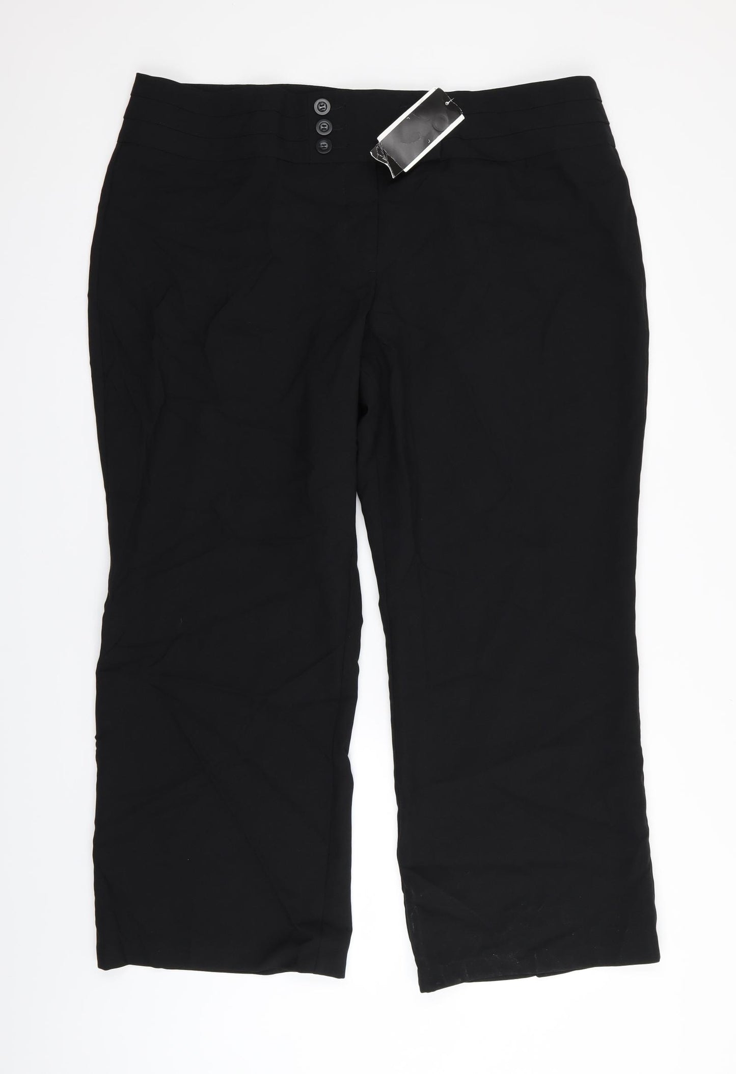 M&S Womens Black   Trousers  Size 20 L27 in