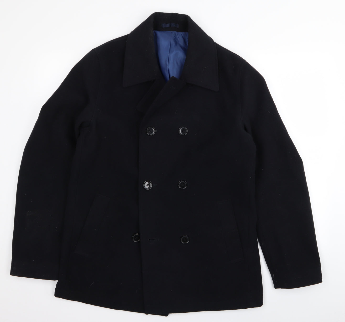 M&S Mens Black   Overcoat Blazer Size S