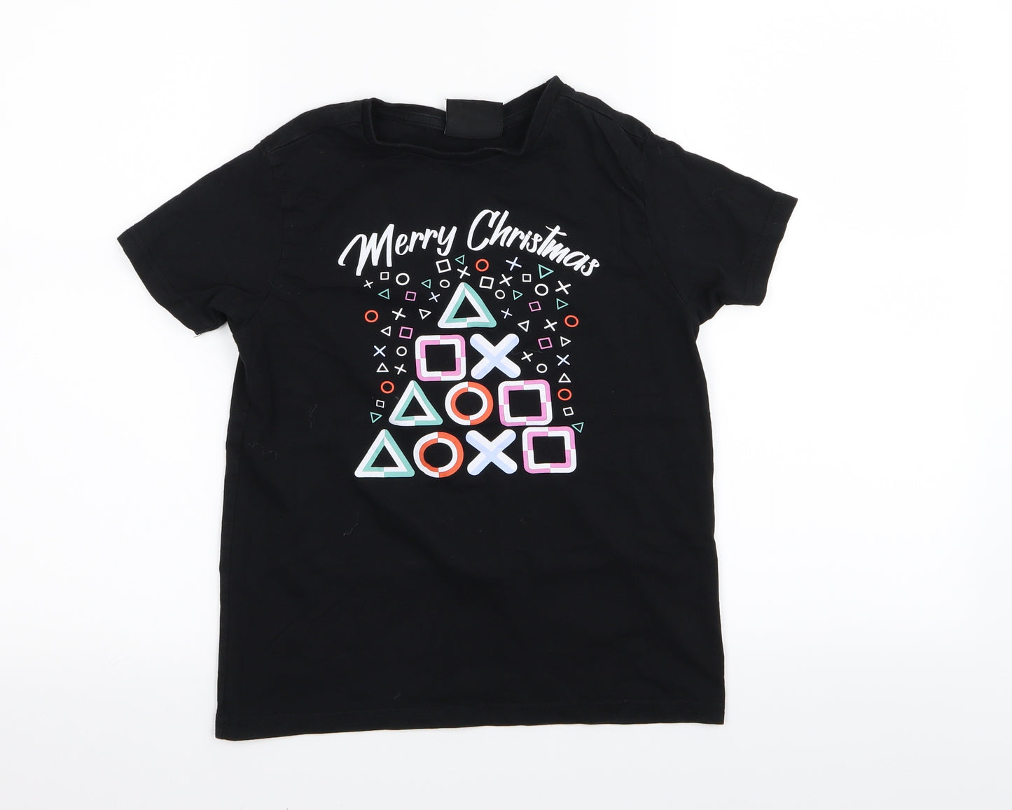 Asda George Boys Black   Basic T-Shirt Size 9-10 Years  - christmas/playstation