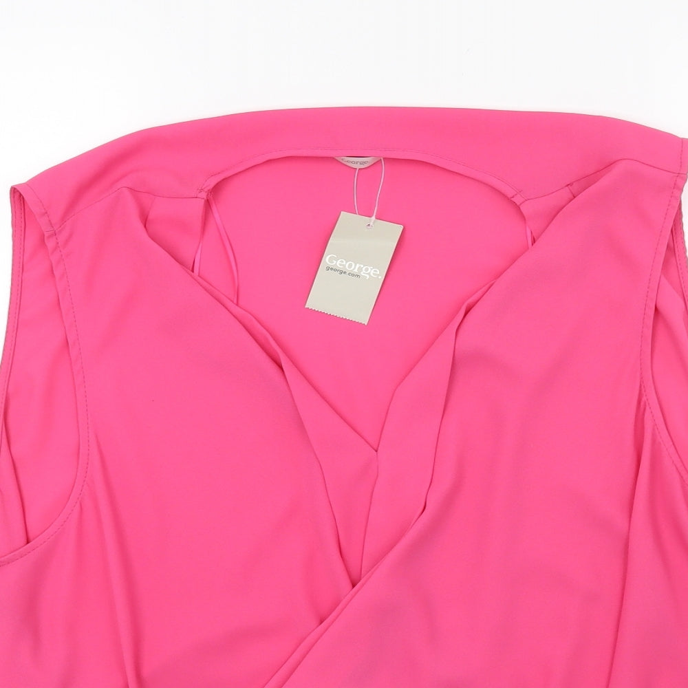 George Womens Pink   Basic Blouse Size 22