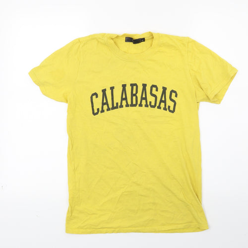 Missguided Womens Yellow   Basic T-Shirt Size S  - Calabasas