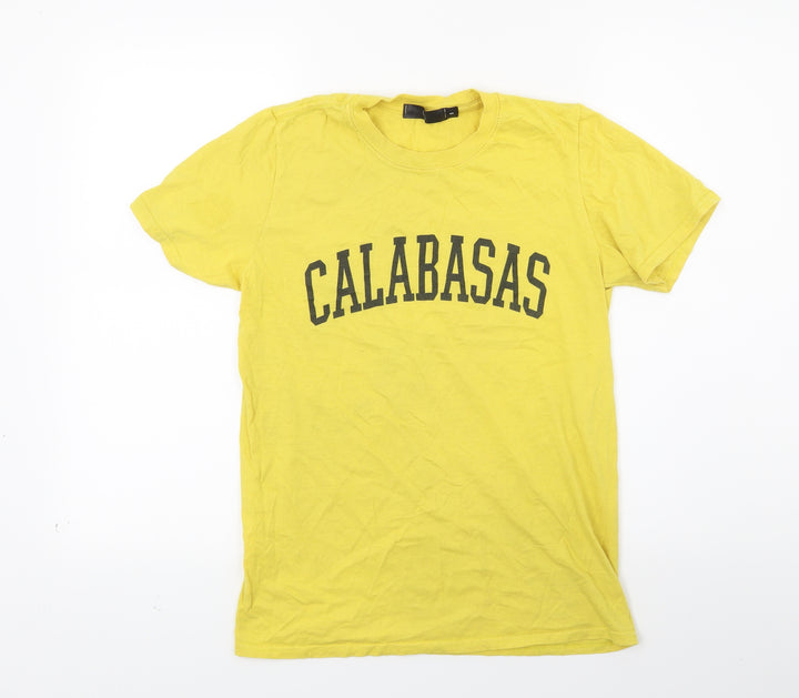 Missguided Womens Yellow Basic T-Shirt Size S - Calabasas