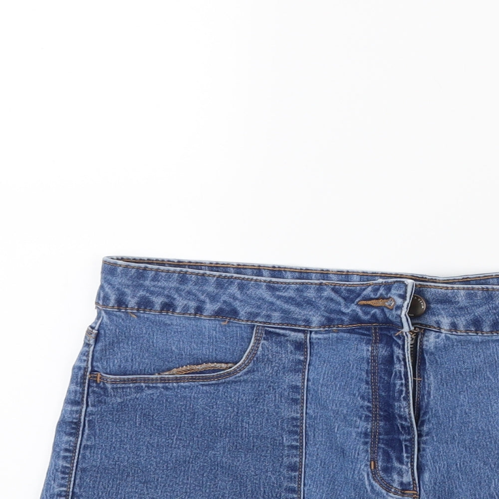 Papaya Womens Blue  Denim Cut-Off Shorts Size 14