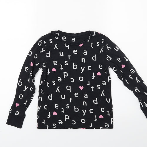 George Girls Black   Pullover Sweatshirt Size 6-7 Years