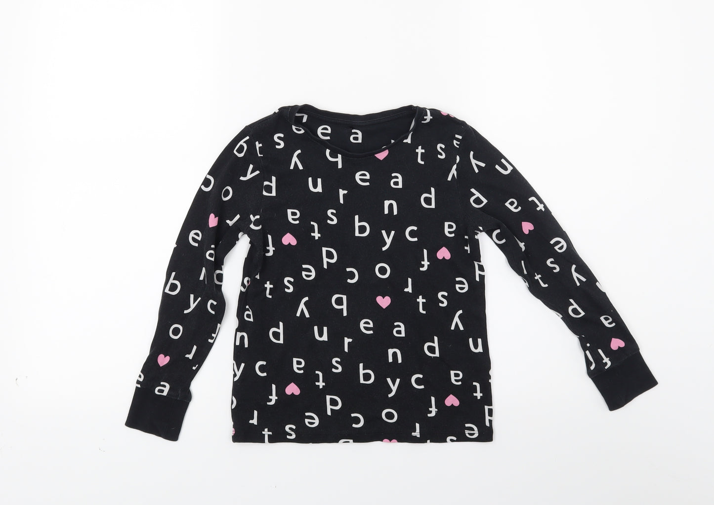 George Girls Black   Pullover Sweatshirt Size 6-7 Years