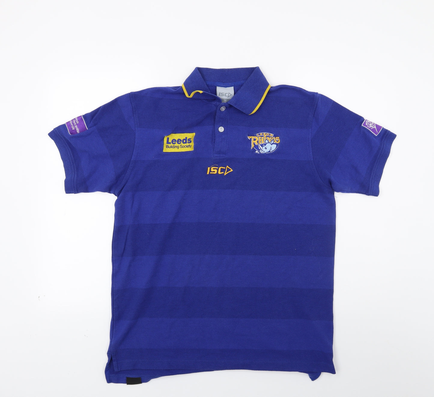 Isc Mens Blue    Polo Size M  - Leeds rhinos Rugby