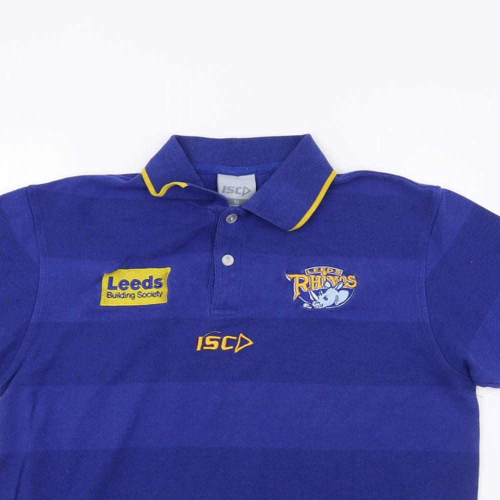 Isc Mens Blue    Polo Size M  - Leeds rhinos Rugby