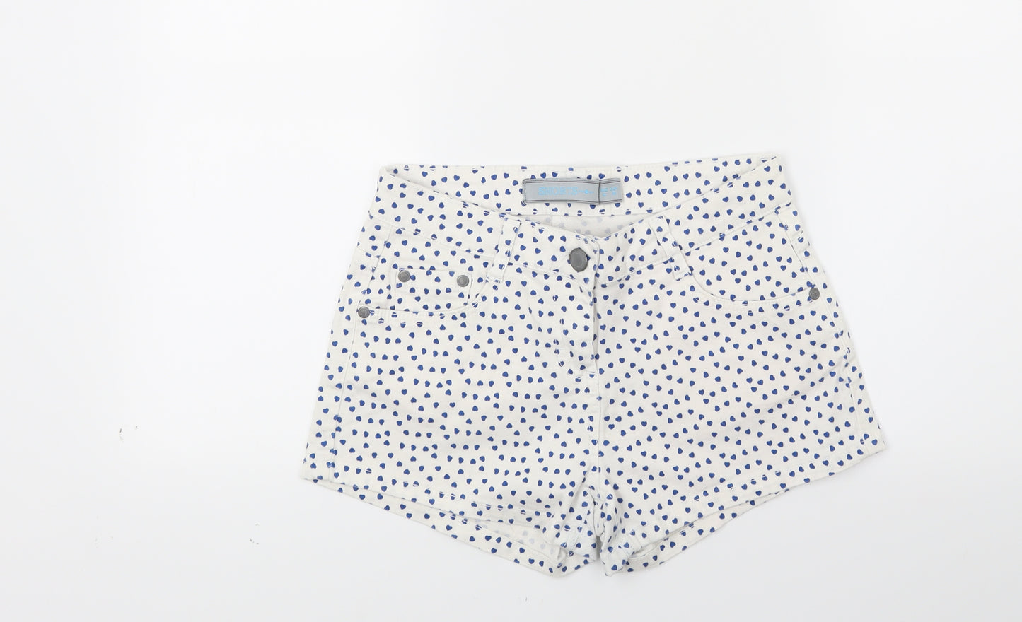 Dunes Womens White Polka Dot Denim Cut-Off Shorts Size 10