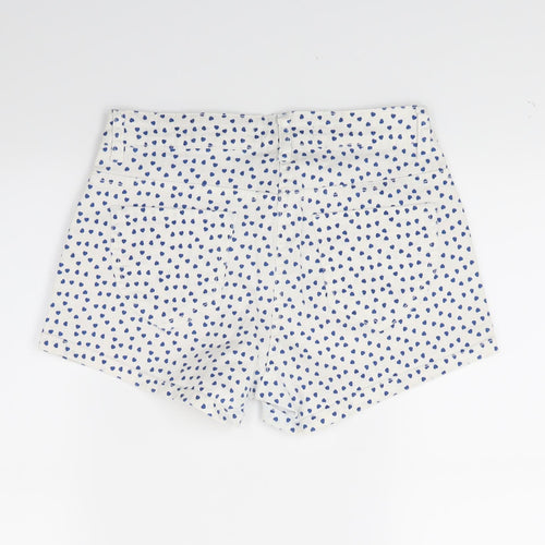 Dunes Womens White Polka Dot Denim Cut-Off Shorts Size 10