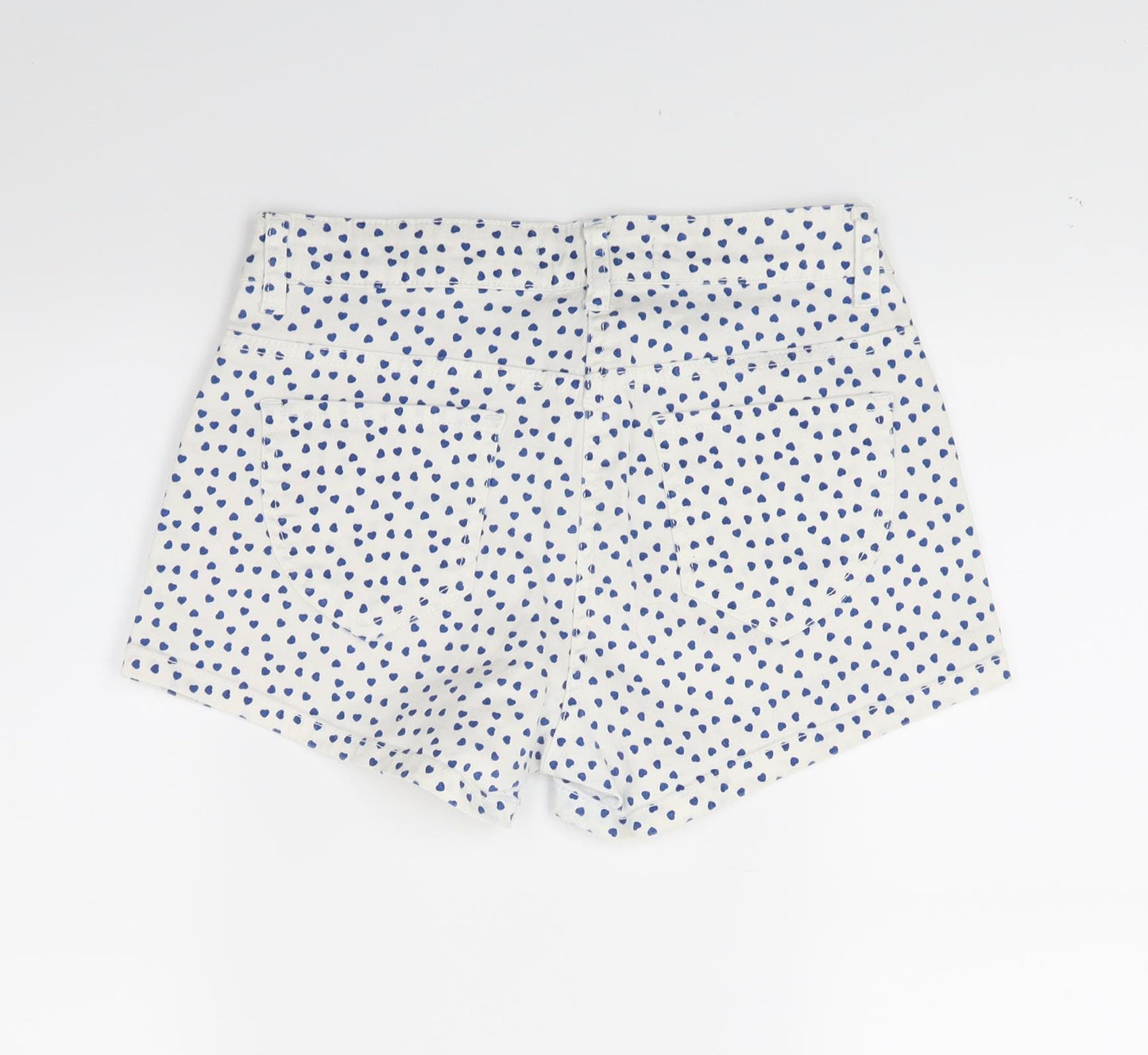 Dunes Womens White Polka Dot Denim Cut-Off Shorts Size 10