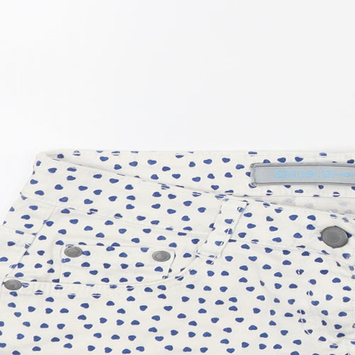 Dunes Womens White Polka Dot Denim Cut-Off Shorts Size 10