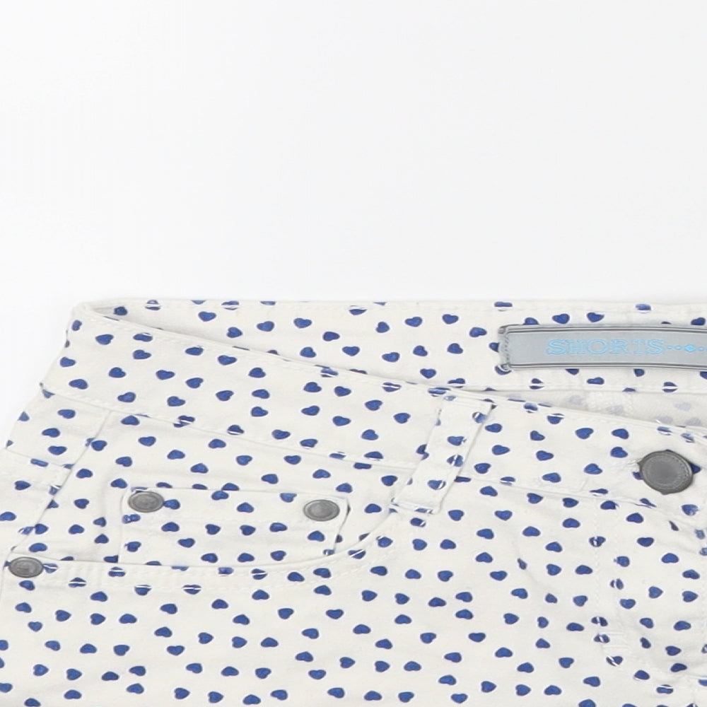 Dunes Womens White Polka Dot Denim Cut-Off Shorts Size 10