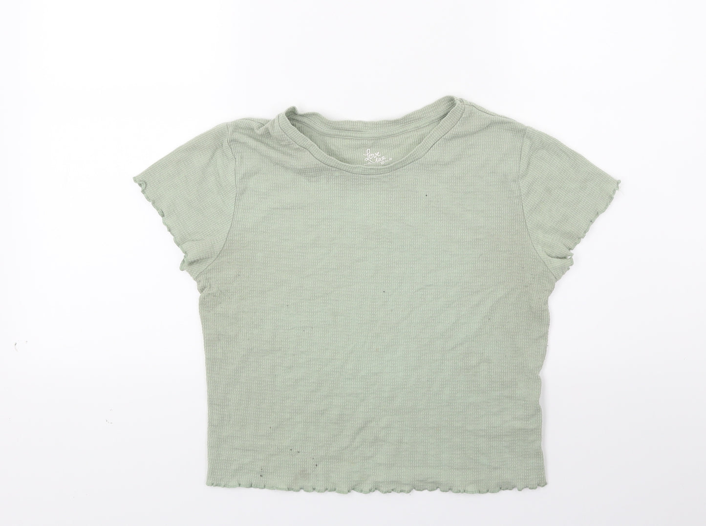 Primark Womens Green  Jersey Cropped T-Shirt Size S