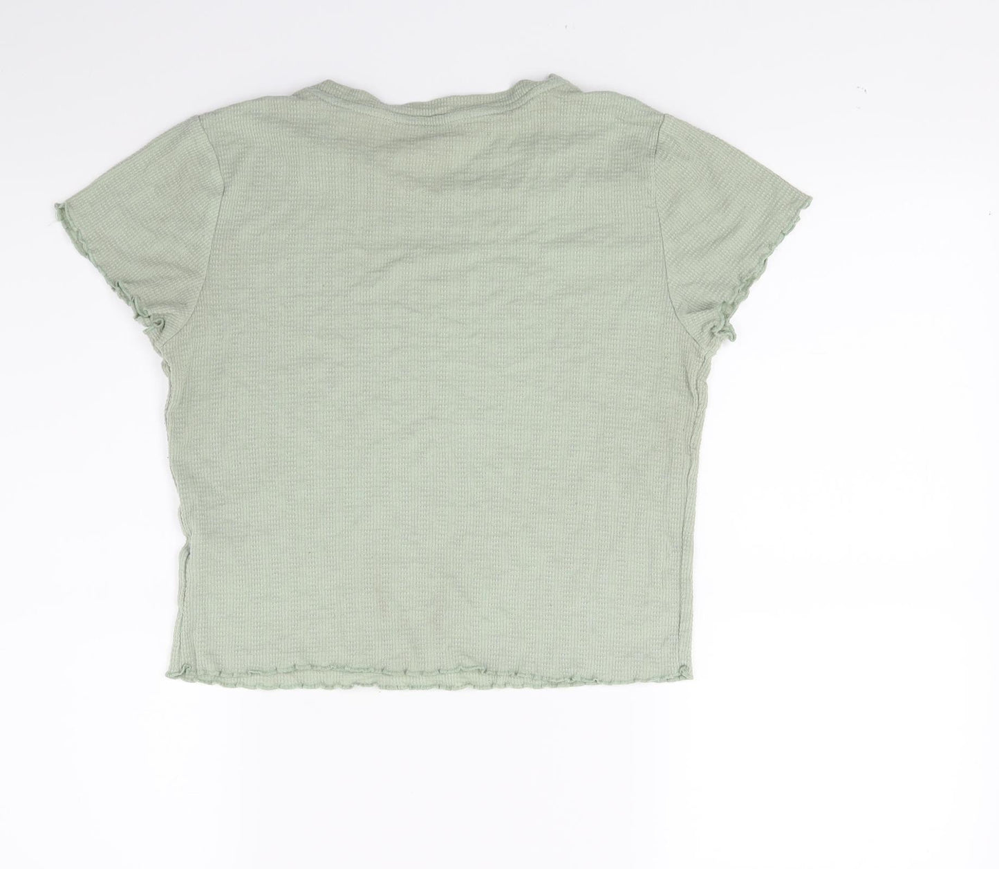 Primark Womens Green  Jersey Cropped T-Shirt Size S