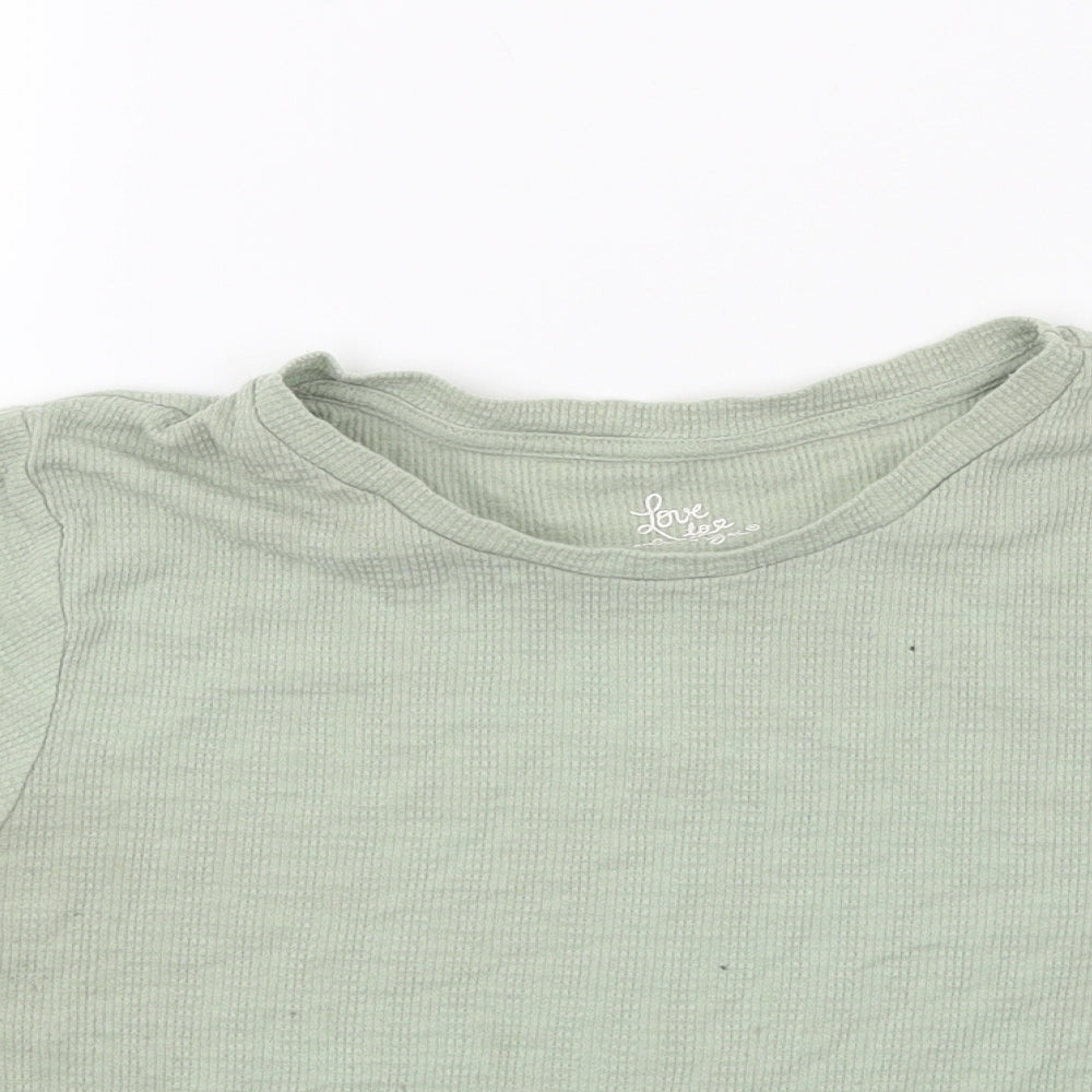 Primark Womens Green  Jersey Cropped T-Shirt Size S