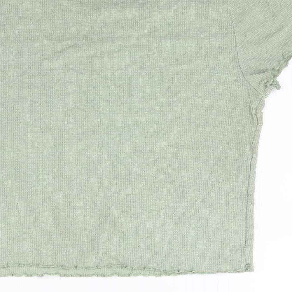Primark Womens Green  Jersey Cropped T-Shirt Size S