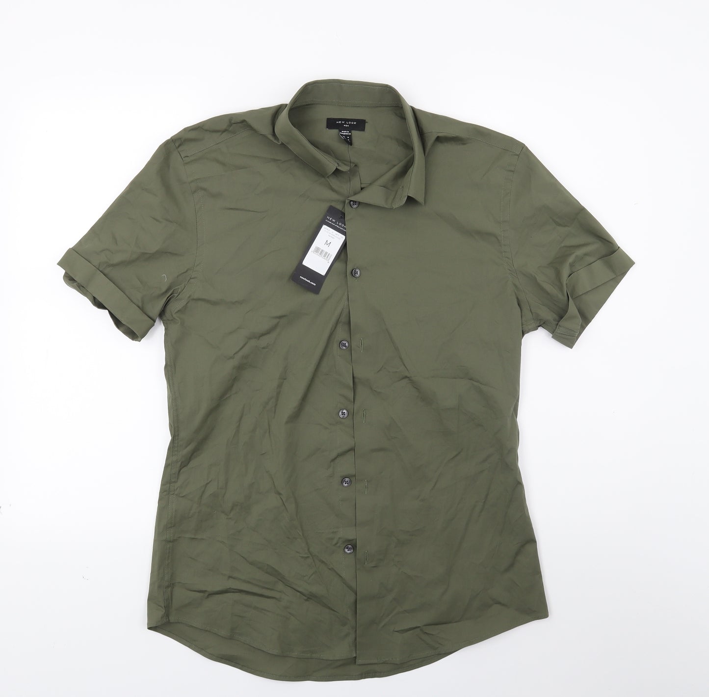 New Look Mens Green    Button-Up Size M