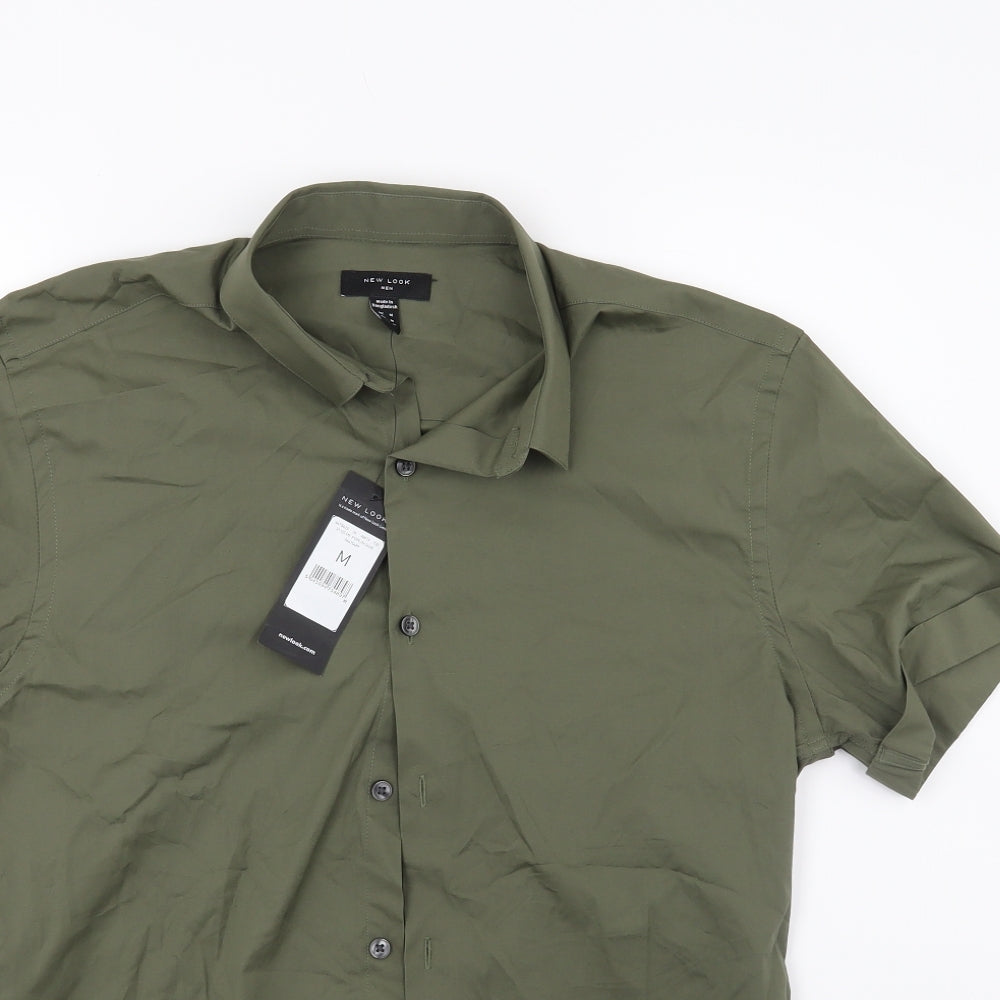 New Look Mens Green    Button-Up Size M