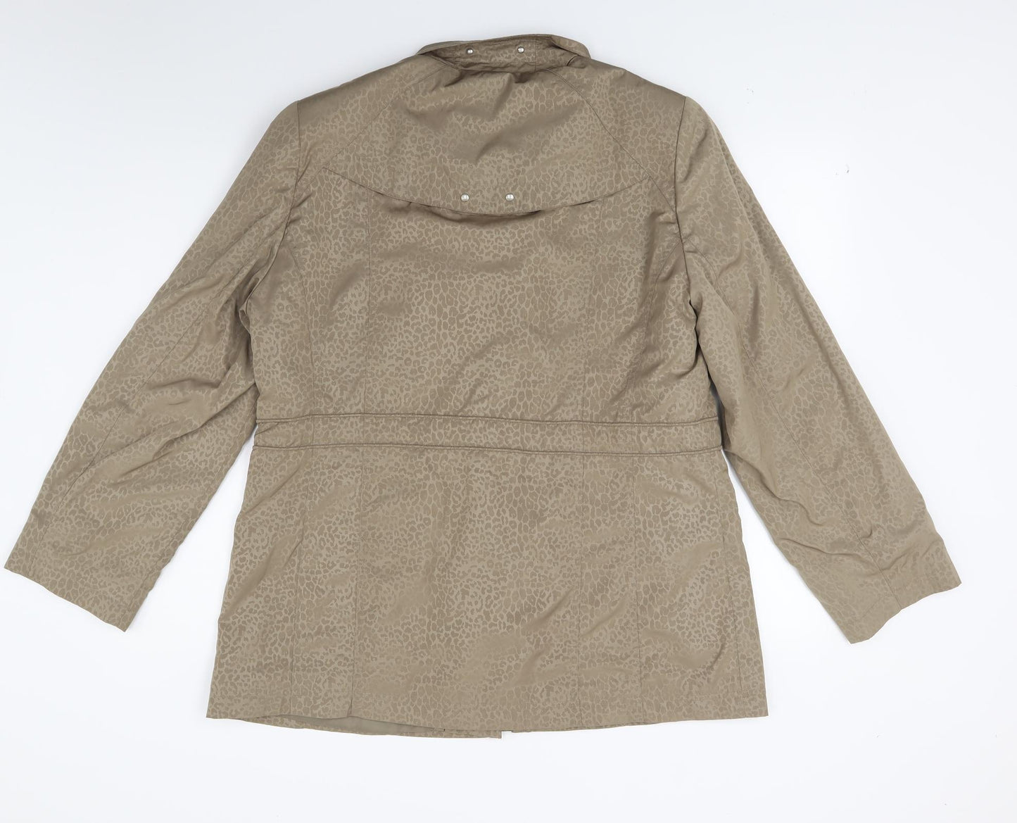 Isle Womens Brown Animal Print  Jacket Coat Size 16