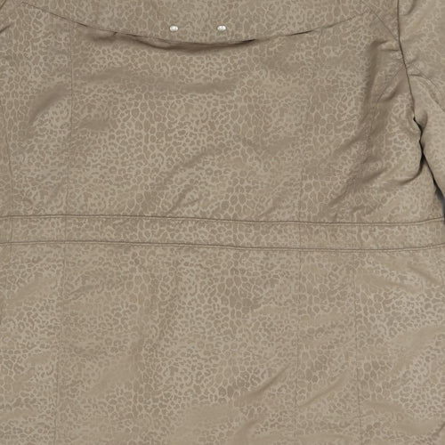 Isle Womens Brown Animal Print  Jacket Coat Size 16