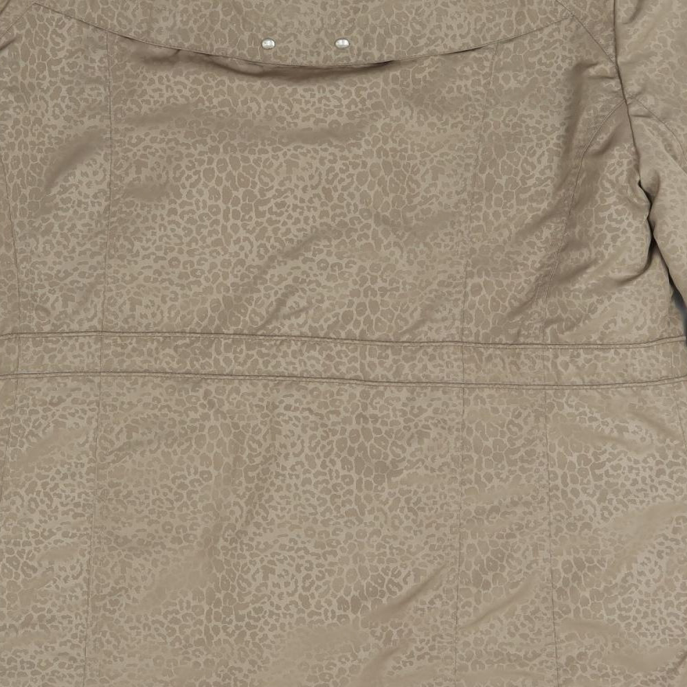 Isle Womens Brown Animal Print  Jacket Coat Size 16