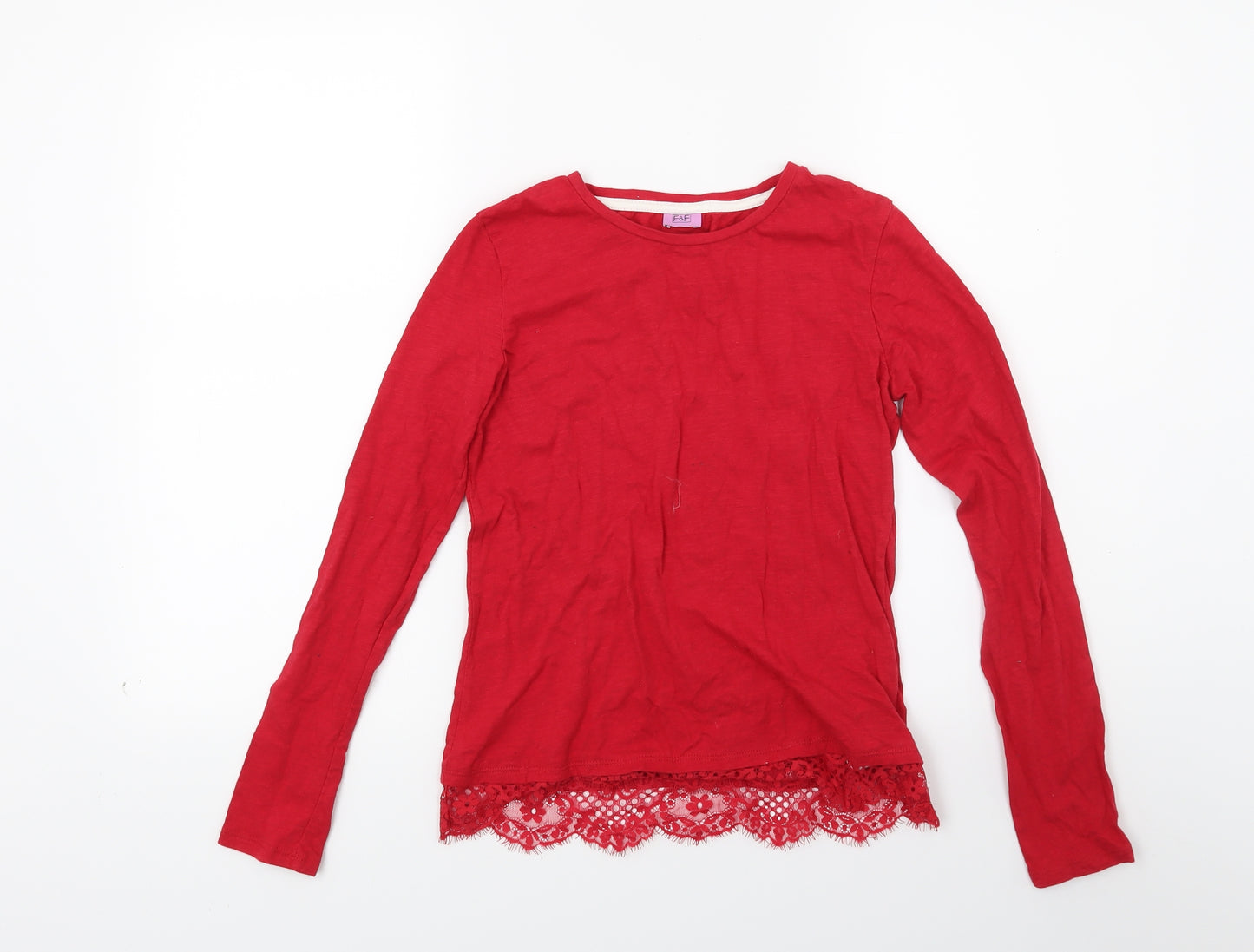 F&F Girls Red   Pullover Sweatshirt Size 11-12 Years