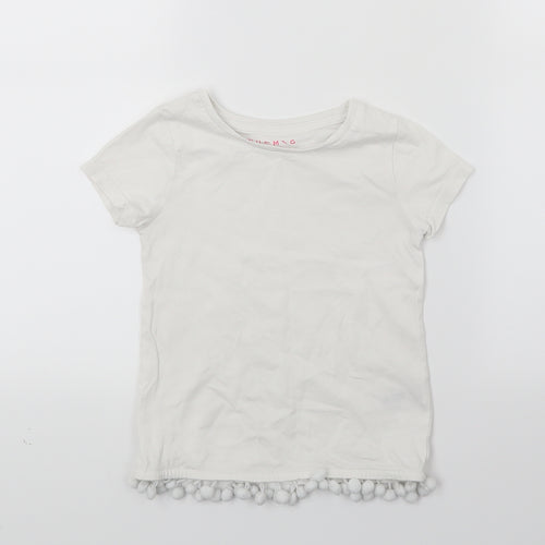 Nutmeg Girls White   Basic T-Shirt Size 4-5 Years