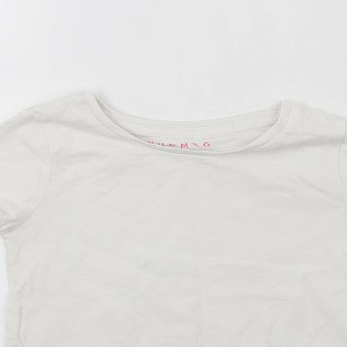 Nutmeg Girls White   Basic T-Shirt Size 4-5 Years