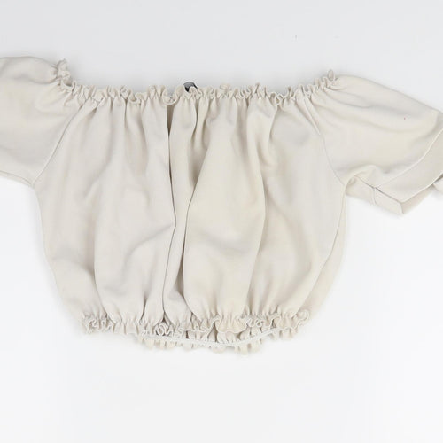 New Look Womens Beige   Cropped Blouse Size 6